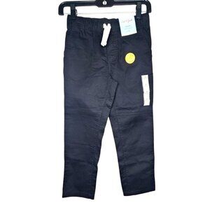 Cat & Jack Straight Leg Flexible Drawstring Reinforced Knee Kids Black Pants